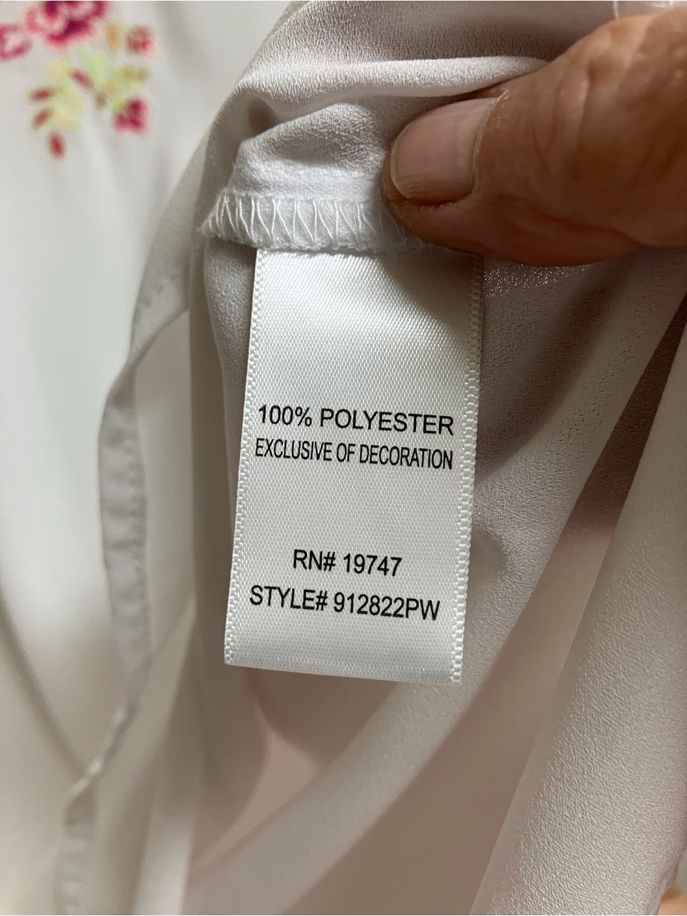 The Pioneer Woman White Tunic with Pink Floral Embroidery - Picture 5 of 12